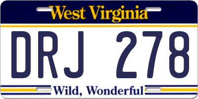 WV license plate DRJ278
