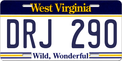 WV license plate DRJ290