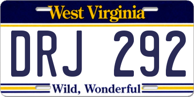 WV license plate DRJ292