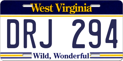 WV license plate DRJ294