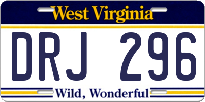 WV license plate DRJ296