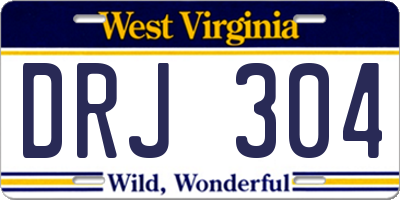WV license plate DRJ304