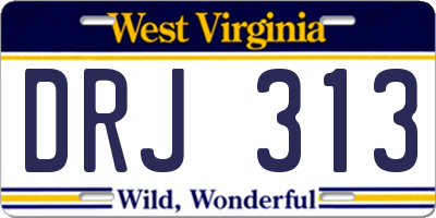WV license plate DRJ313