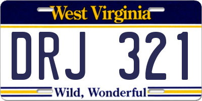 WV license plate DRJ321