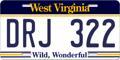WV license plate DRJ322