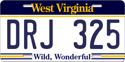 WV license plate DRJ325