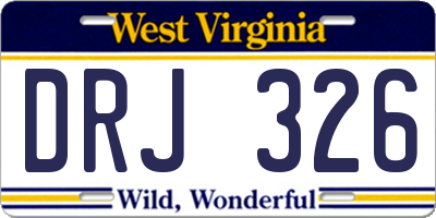 WV license plate DRJ326
