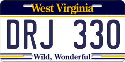 WV license plate DRJ330
