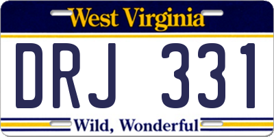 WV license plate DRJ331