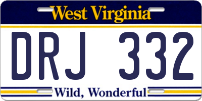 WV license plate DRJ332