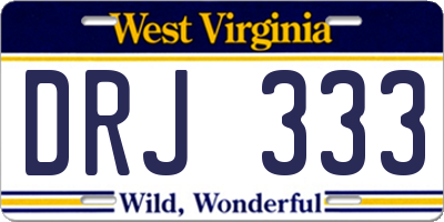 WV license plate DRJ333