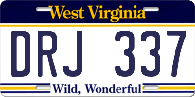 WV license plate DRJ337