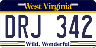 WV license plate DRJ342