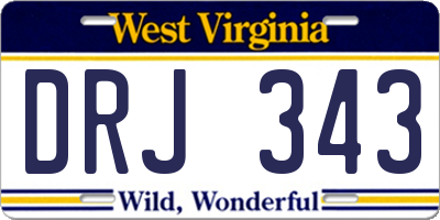 WV license plate DRJ343