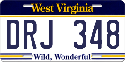 WV license plate DRJ348