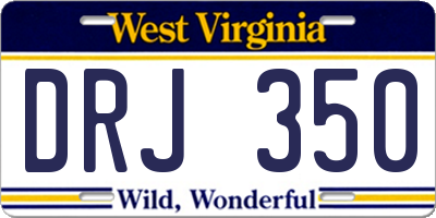 WV license plate DRJ350