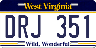 WV license plate DRJ351