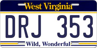 WV license plate DRJ353