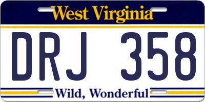WV license plate DRJ358