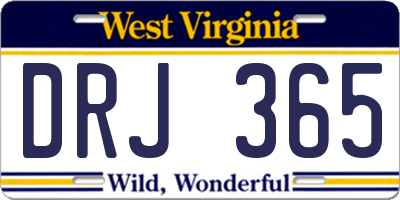 WV license plate DRJ365