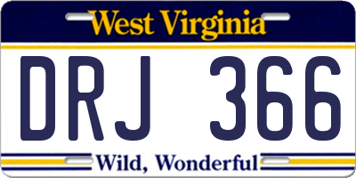 WV license plate DRJ366