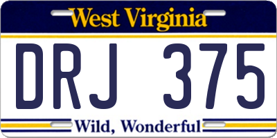 WV license plate DRJ375