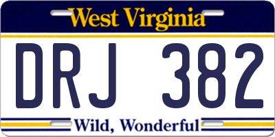WV license plate DRJ382