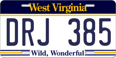 WV license plate DRJ385