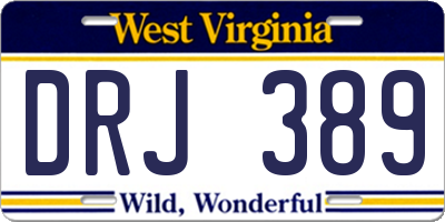 WV license plate DRJ389