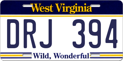 WV license plate DRJ394