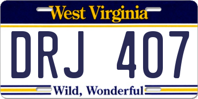 WV license plate DRJ407