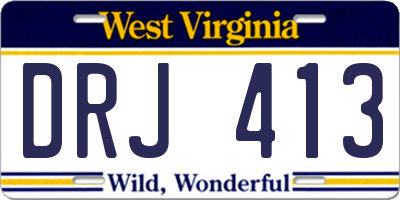 WV license plate DRJ413