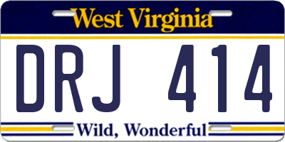 WV license plate DRJ414