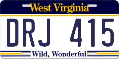 WV license plate DRJ415