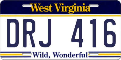 WV license plate DRJ416