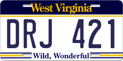 WV license plate DRJ421