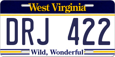 WV license plate DRJ422