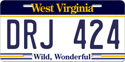 WV license plate DRJ424