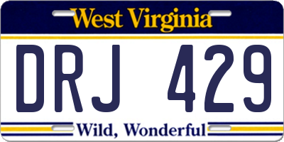 WV license plate DRJ429