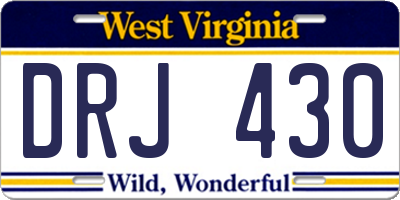 WV license plate DRJ430