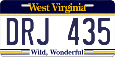 WV license plate DRJ435