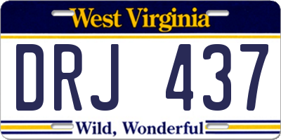 WV license plate DRJ437