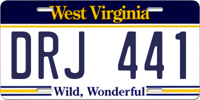 WV license plate DRJ441