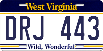 WV license plate DRJ443