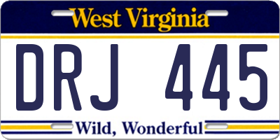 WV license plate DRJ445