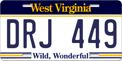 WV license plate DRJ449