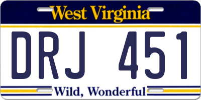 WV license plate DRJ451