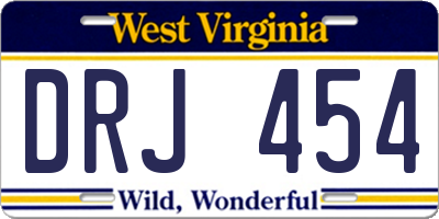 WV license plate DRJ454