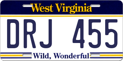 WV license plate DRJ455