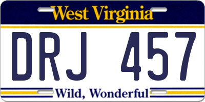 WV license plate DRJ457